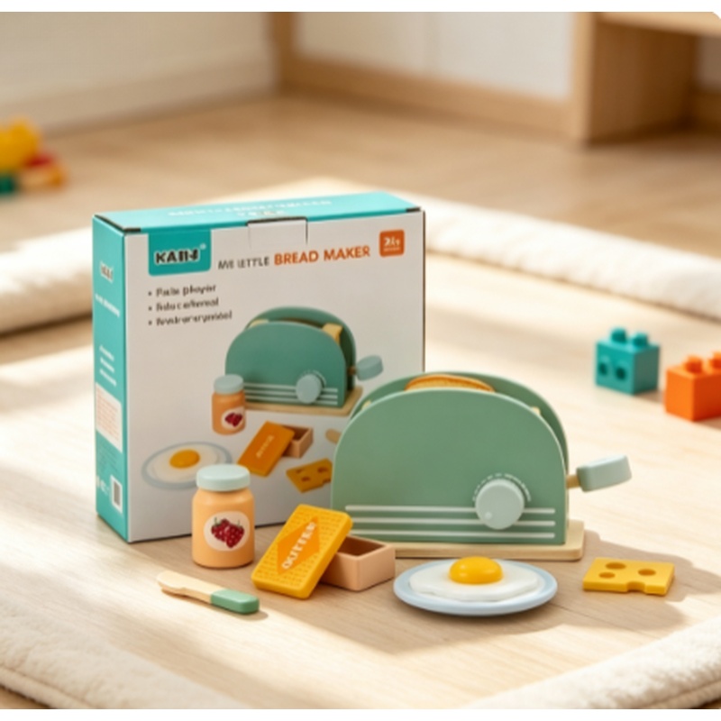 Kids Outdoor Mud Kitchen Accessories - Деревянный игрушечный тостер для детей, набор