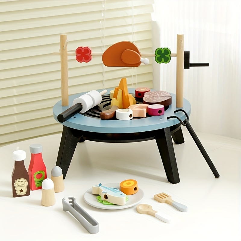 Kids Outdoor Grill Set - Деревянный игровой набор для барбекю для