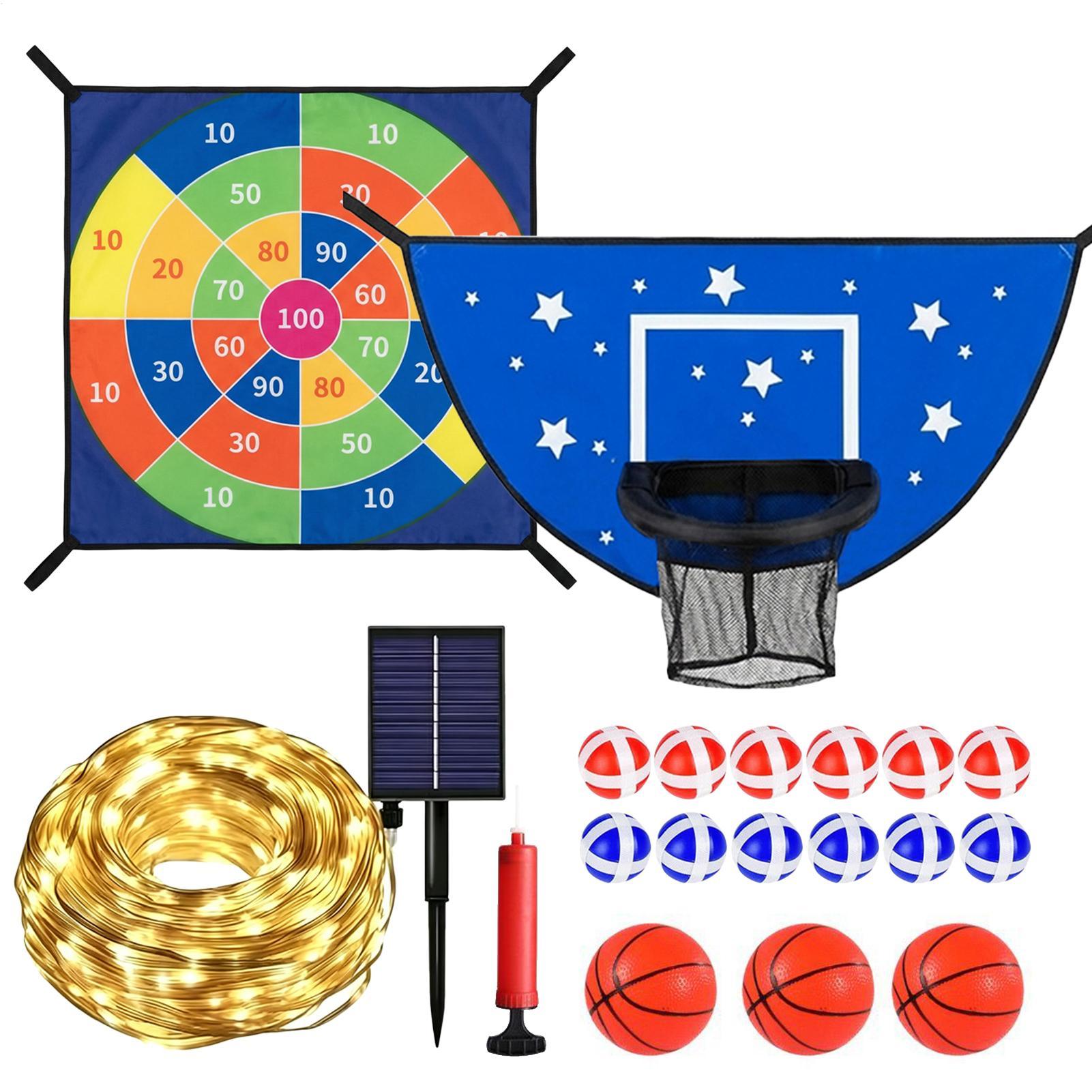 Kids Outdoor Basketball Hoop - Баскетбольное кольцо для батута с дартс-доской,