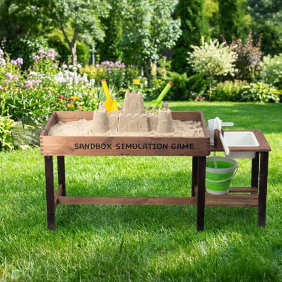 Kids Outdoor Sensory Table - Детский деревянный стол для игр с