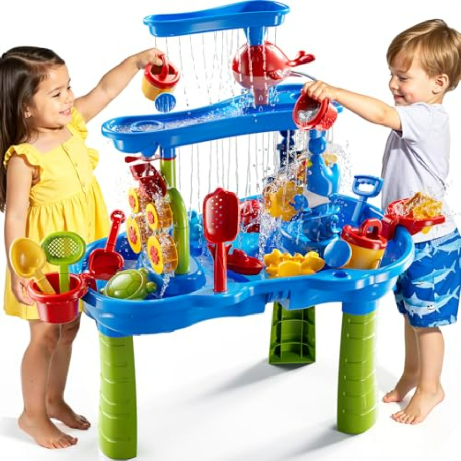 Kids Outdoor Sensory Table - Уличный 3-уровневый сенсорный игровой стол для