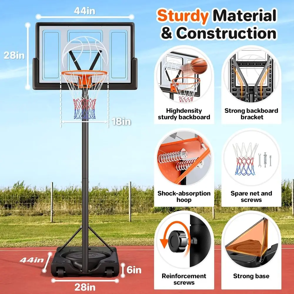 Регулируемая портативная баске – обзор и цена Kids Outdoor Basketball Hoop