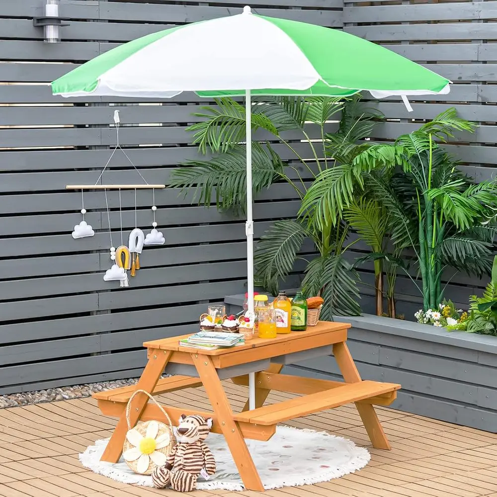 Деревянный столик 4-в-1 для иг – обзор и цена Kids Outdoor Furniture Set