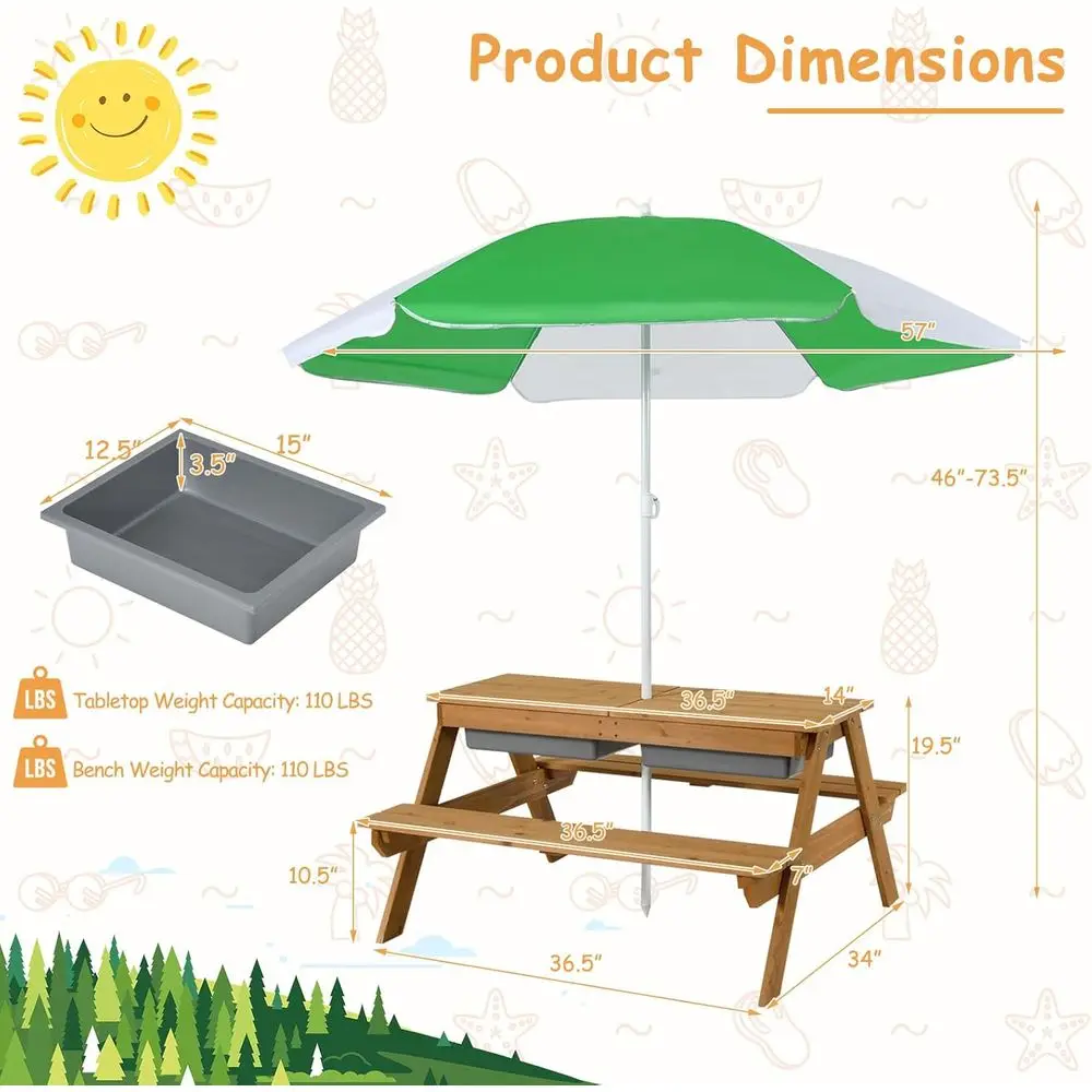 Деревянный столик 4-в-1 для иг – обзор и цена Kids Outdoor Furniture Set