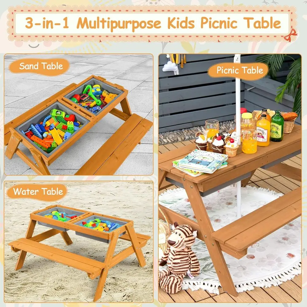 Деревянный столик 4-в-1 для иг – обзор и цена Kids Outdoor Furniture Set
