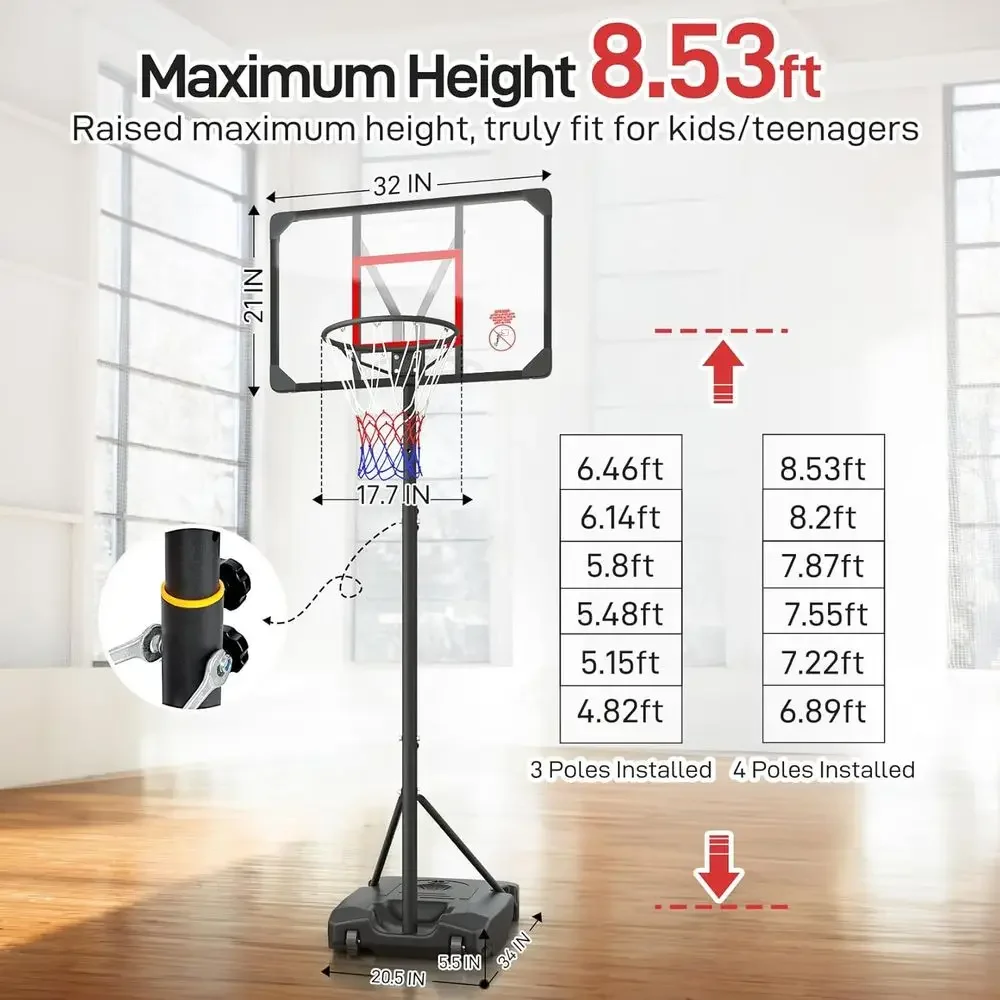 Регулируемый по высоте портати – обзор и цена Kids Outdoor Basketball Hoop