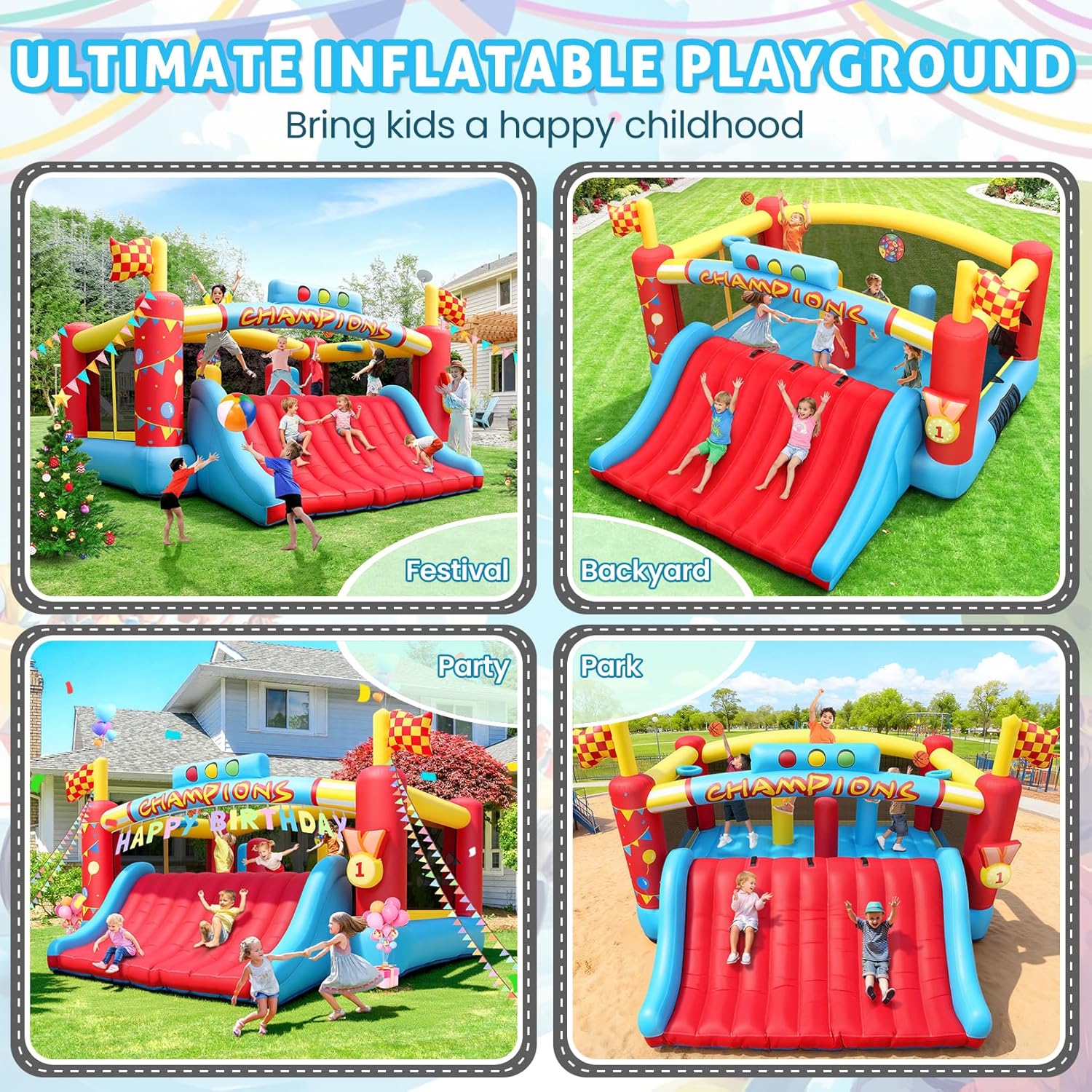 Большой надувной батут для дет – обзор и цена Kids Outdoor Basketball Hoop
