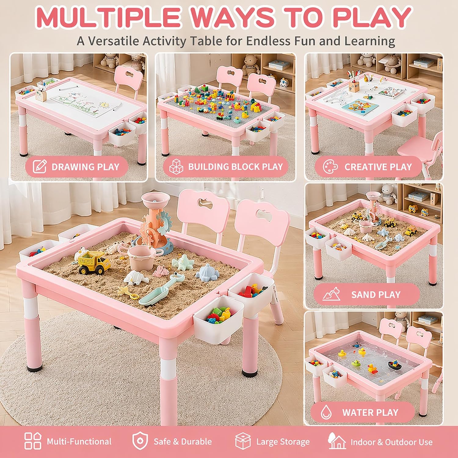 Детский игровой стол с местом  – обзор и цена Kids Outdoor Sensory Table